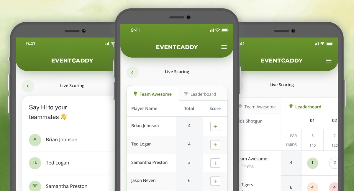 Event Caddy App includes Live Scoring